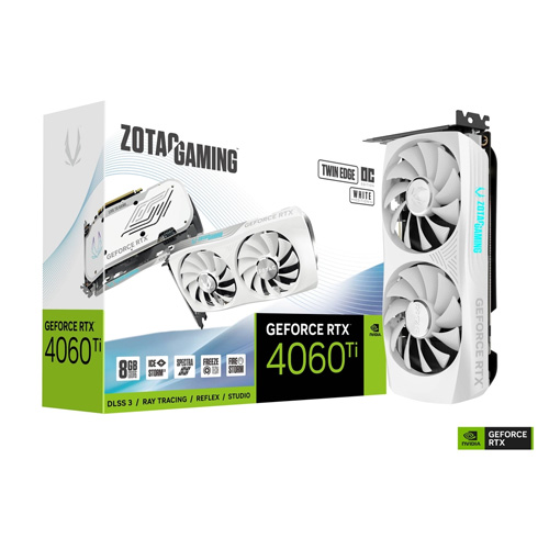 ZOTAC ZOTAC GAMING GeForce RTX 4060 Ti 8GB Twin Edge OC White Edition ZT-D40610Q-10M 